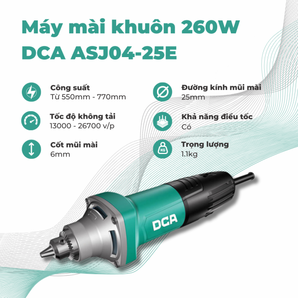Máy mài khuôn DCA ASJ04-25E 260W , 6mm - có điều tốc