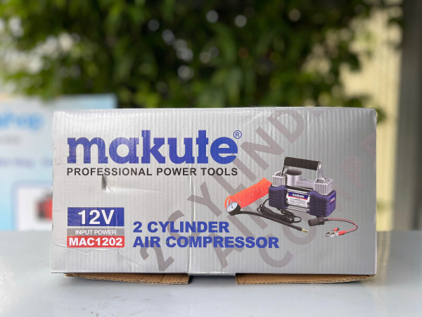 Bơm lốp xe hơi Makute, 2 xi lanh MAC1202