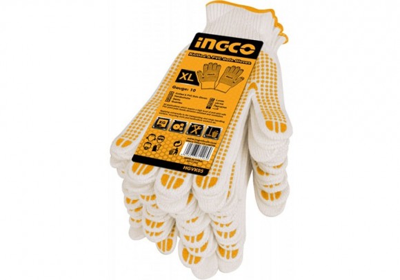 Găng tay dệt kim & có đốm chấm nhựa PVC Ingco HGVK05