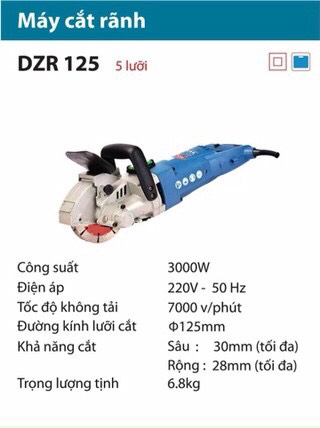 Máy cắt rãnh tường 2 lưỡi Dongcheng DZR 125