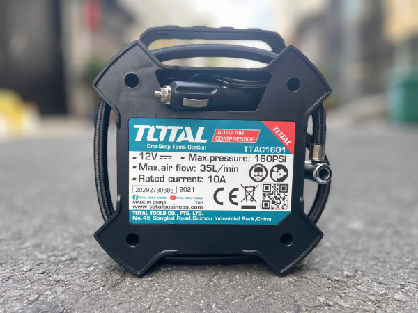Máy bơm hơi ô tô Total TTAC1601, dùng nguồn 12V 