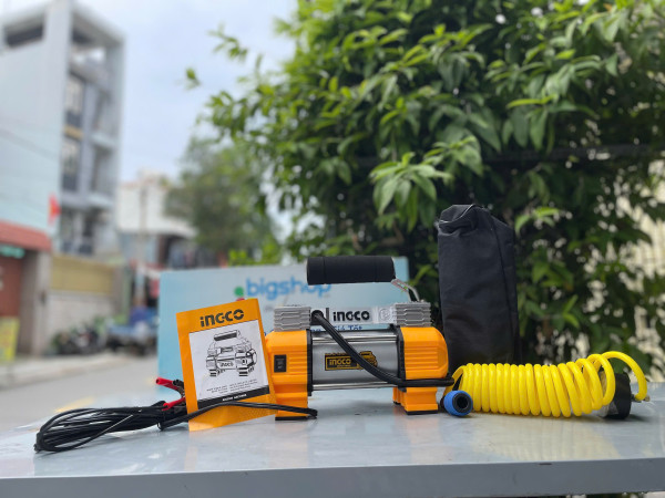 Máy bơm lốp xe ô tô, bánh, dùng bình 12V INGCO AAC2508