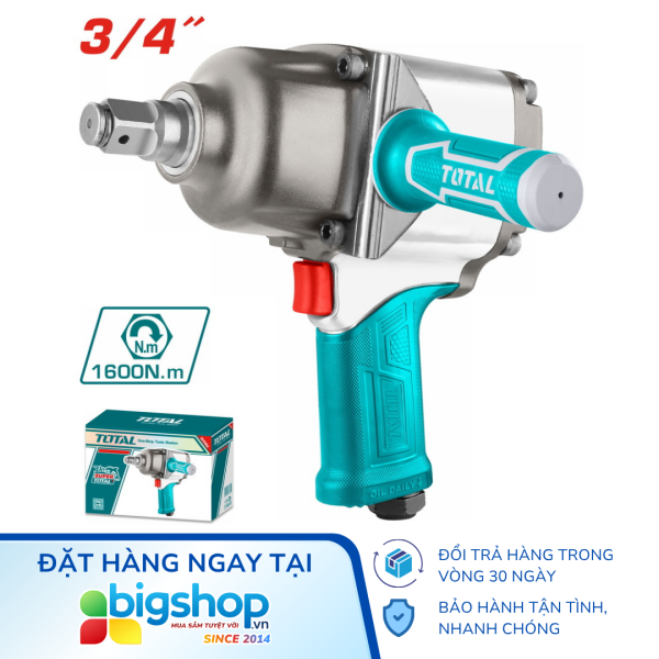 Dụng cụ vặn bu lông dùng khí TOTAL TAT40342 (Đầu 3/4 Inch, Lực Siết 1600Nm)