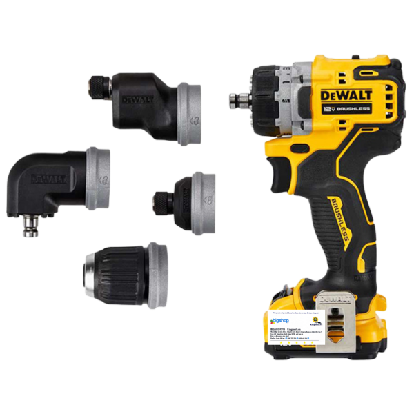 Máy khoan đa năng dùng pin 12V DEWALT DCD703D2-B1 (2 pin 2.0Ah, sạc và 4 đầu kẹp chuyển đổi)