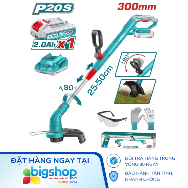 Máy cắt cỏ dùng pin TOTAL TGTLI20301 (1 pin 2.0Ah và 1 sạc)