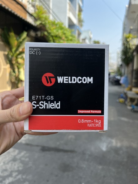 Cuộn dây hàn mig không dùng khí (có thuốc) chính hãng Weldcom loại 0.8 -1.0mm - 1kg 