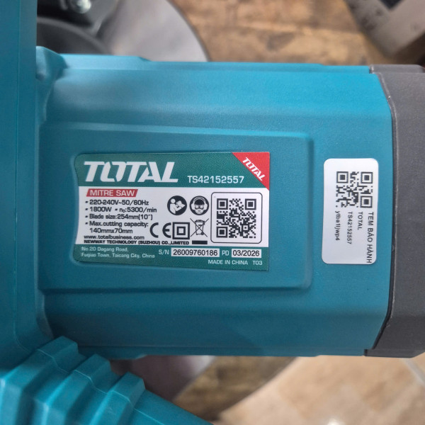 Máy cắt đa năng nhôm gỗ TOTAL TS42152557 (CS 1800W, lưỡi 255mm)