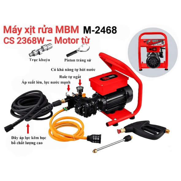 Máy rửa xe có chỉnh áp MBM cs 2368W, mã M-2468