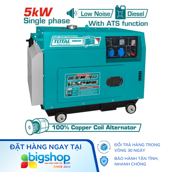 Máy phát điện dùng dầu Diezen TOTAL TP250001 - Công suất 5.0kW