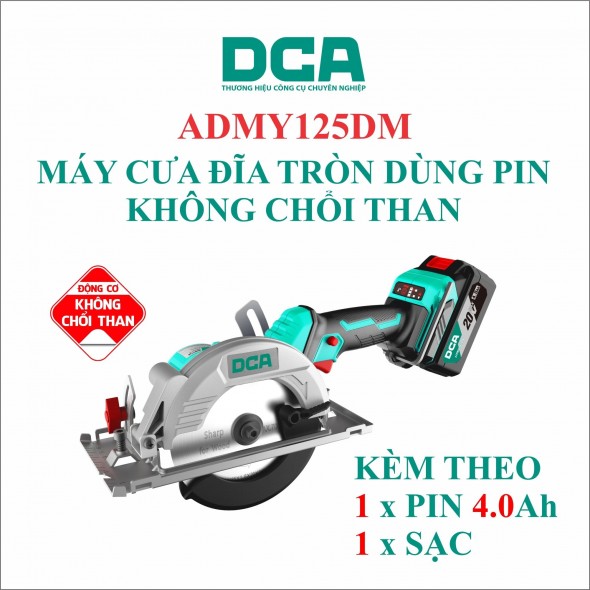 Máy cưa đĩa tròn dùng pin không chổi than  DCA ADMY125DM ( 1 pin) 