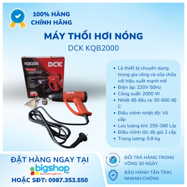 Máy khò nhiệt DCK KQB2000, 2000W