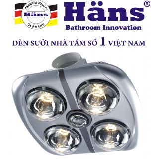 Đèn sưởi nhà tắm Hans 4 bóng âm trần H4B176
