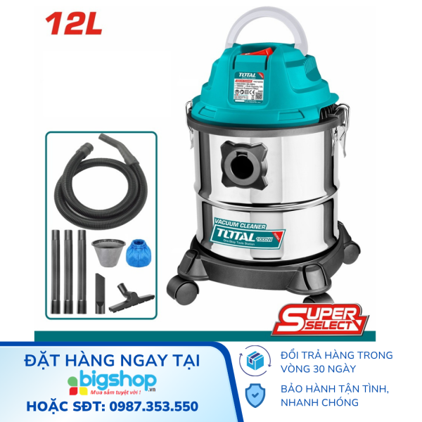 Máy Hút Bụi, thổi bụi 12L Total TVC12202, 1000W