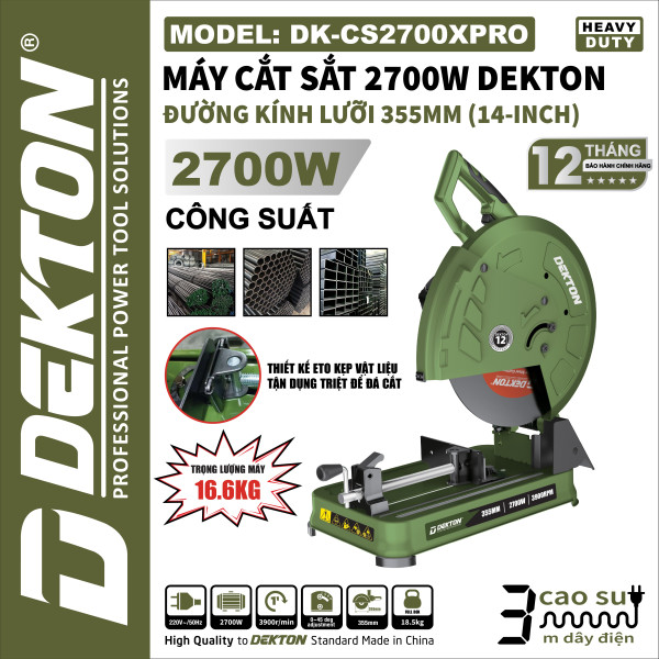 Máy Cắt Sắt DEKTON 2700W DK-CS2700XPRO, 355mm