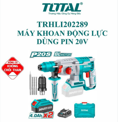 Máy khoan đục dùng pin Total TRHLI202289 20V