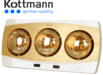 Đèn sưởi nhà tắm Kottmann 3 bóng vàng K3B-H