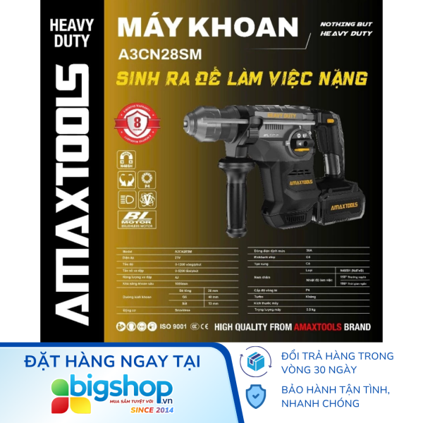 Máy khoan pin động lực AMAXTOOLS A3CN28SM - Thân máy