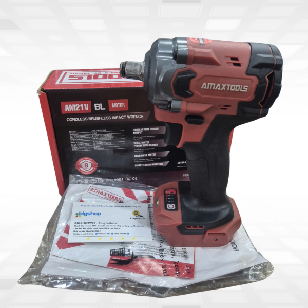 Máy vặn bu lông dùng pin 21V AMAXTOOLS ABL40012SM (Lực siết 400Nm)