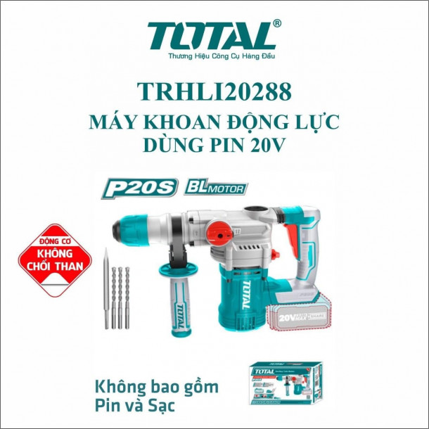 Máy khoan đục dùng pin 20V TOTAL TRHLI20288