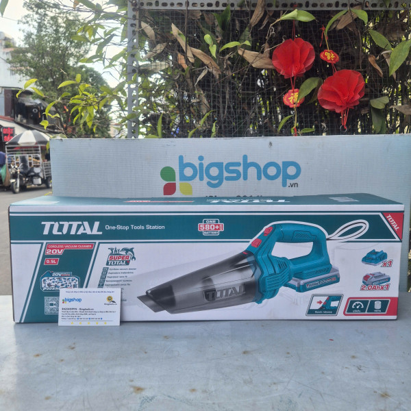 Máy hút bụi dùng pin Lithium 20V TOTAL TVLI20126 (1 pin 2AH, 1 sạc, 500ml)