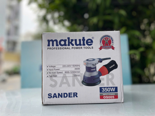 Máy chà nhám rung tròn Makute OS005 có chỉnh tốc, 350w