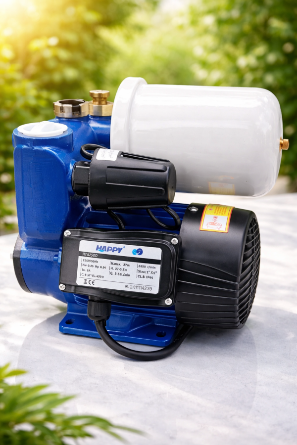 Máy bơm tăng áp tự động Happy Pump HTA250D, CS 250W, lưu lượng 2 m3/h