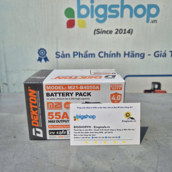 Pin Dekton 21V 4.0Ah M21-B4055A ( xanh, xám) 55A