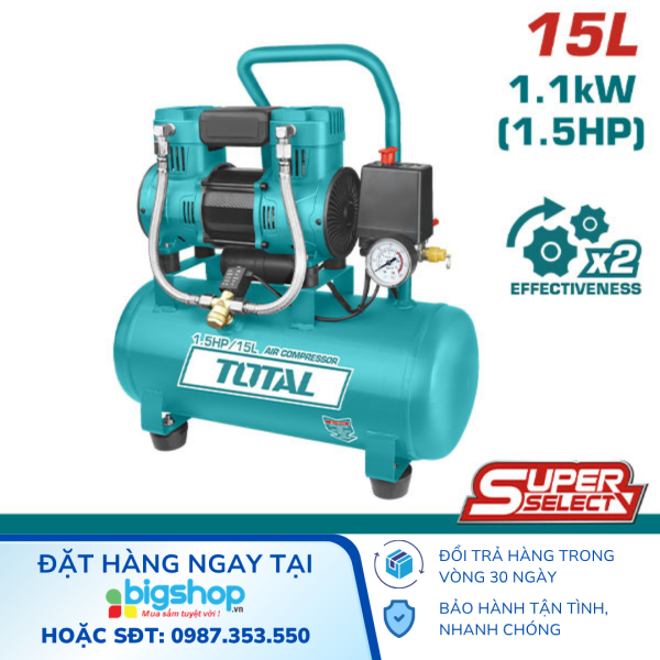 Máy nén khí không dầu Total TCS1110152T, 15L