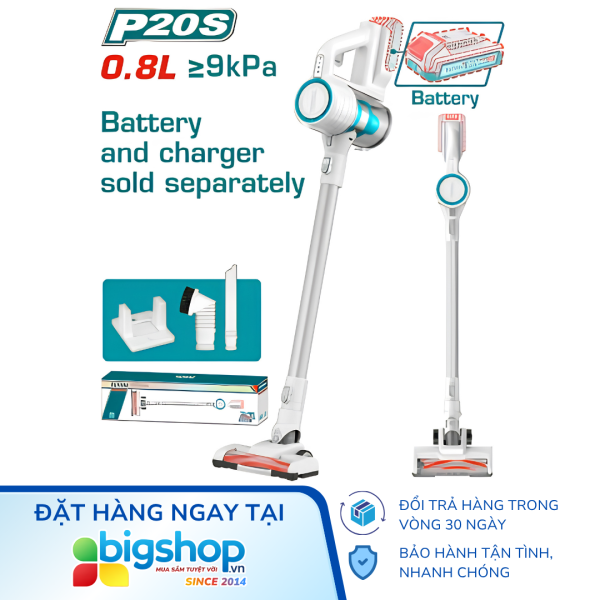 Máy hút bụi dùng pin 20V Total TVLI20061 (Dung tích 0.8L) - Thân máy