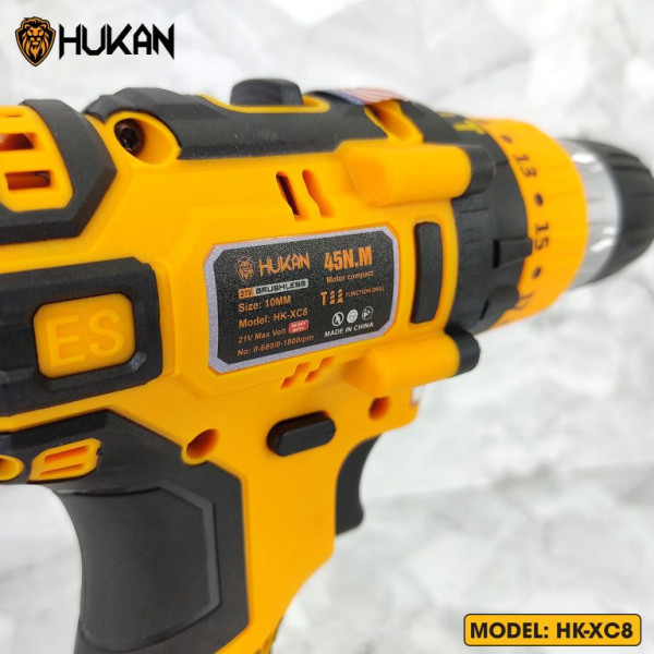 Máy khoan pin 10mm HuKan HK-XC8(Hộp nhựa + Thân máy + 2 pin 5cell + sạc cắm 21 V)