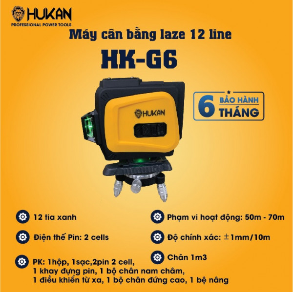 Máy cân bằng laser 12 line Hukan HK-G6 ( Không kèm chân )