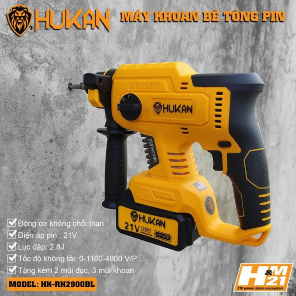 Máy khoan bê tông 3 chức năng Hukan HK-RH2900BL