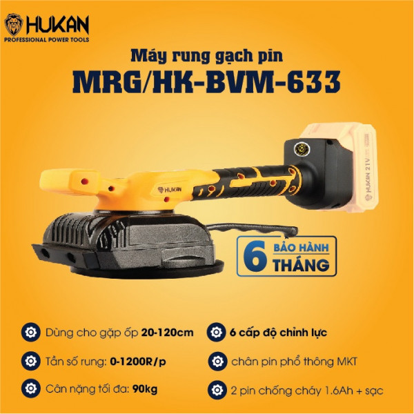 Máy rung gạch pin Hukan MRG/HK-BVM-633