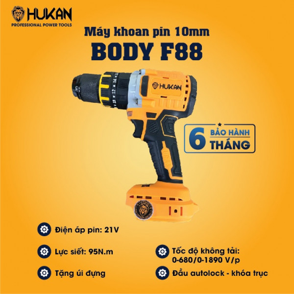Thân máy khoan pin 13mm Hukan Body HK-F88 ( Đầu Autolock- Khóa trục)