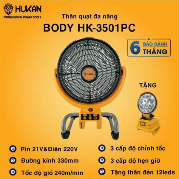 Thân quạt dùng Pin ( Lồng Nhựa) Hukan HK-3501PC