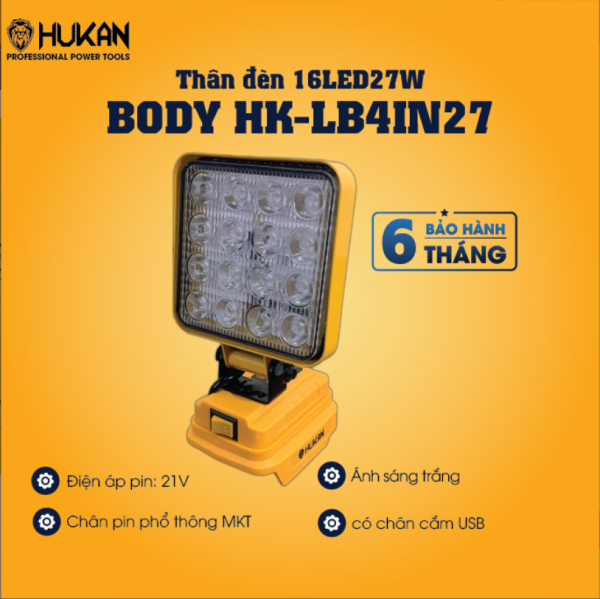 Thân đèn 16 led-27W Hukan HK-LB4IN27