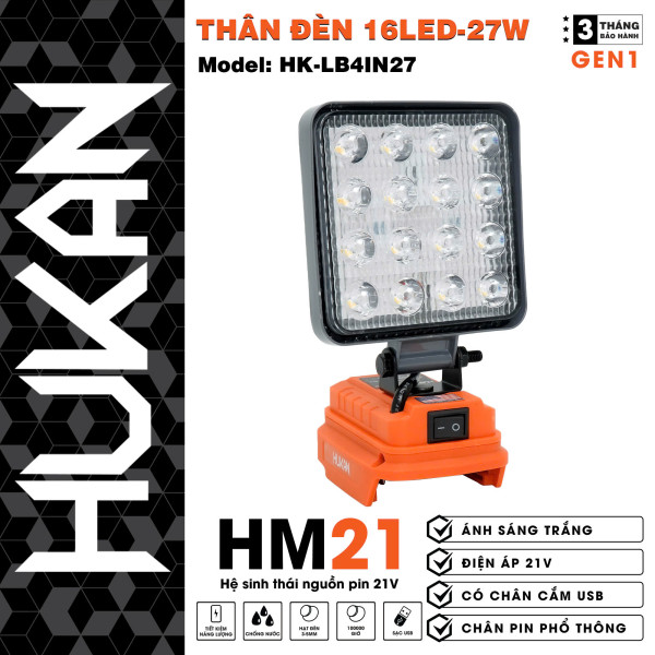 Thân đèn 16 led-27W Hukan HK-LB4IN27