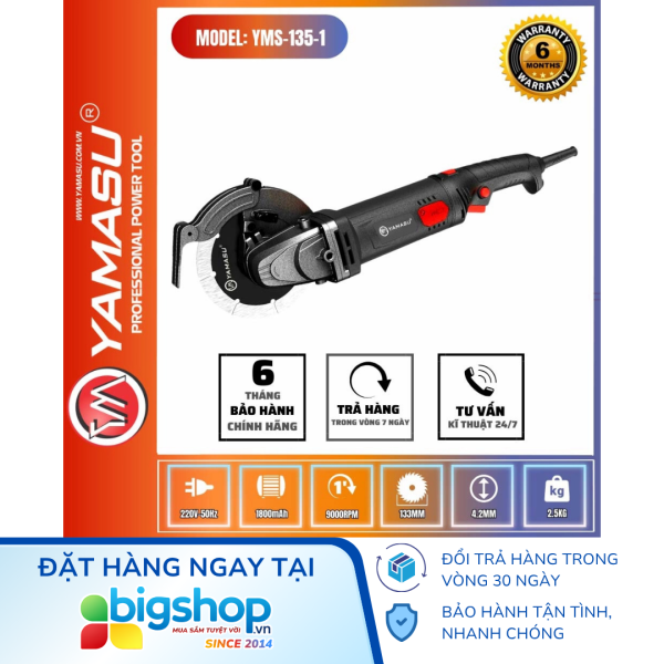 Máy cắt tường 1 lưỡi chuyên dụng YAMASU YMS-135-1 (Công suất 1800W)