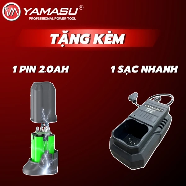 Bộ combo khoan bắt vít Yamasu CV16 - KT16 Pin 16V
