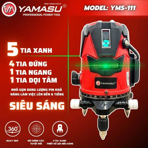 Máy cân bằng Laser 5 tia xanh Yamasu YMS-111