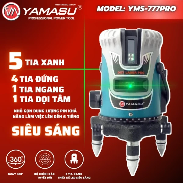 Máy cân bằng Laser 5 tia xanh Yamasu YMS - 777 PRO