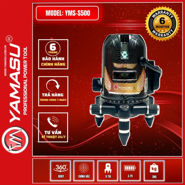 Máy cân bằng Laser 5 tia xanh Yamasu YMS-S500