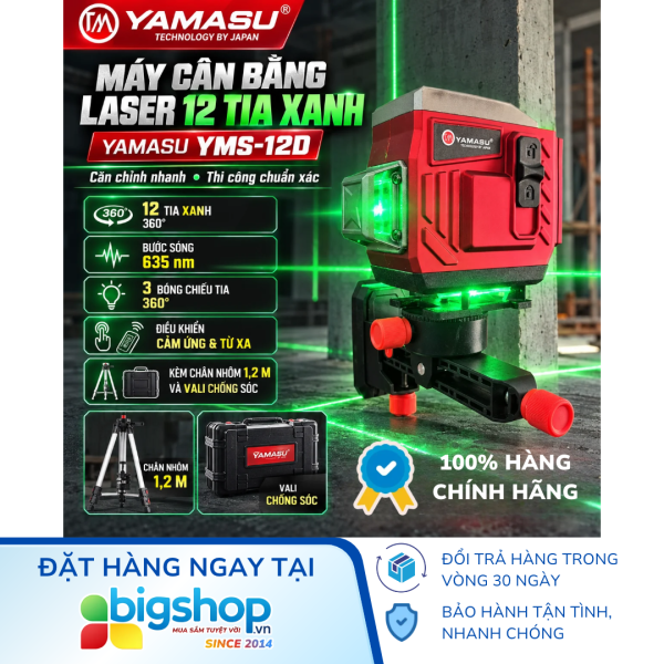 Máy cân bằng laser 12 tia xanh YAMASU YMS-12D