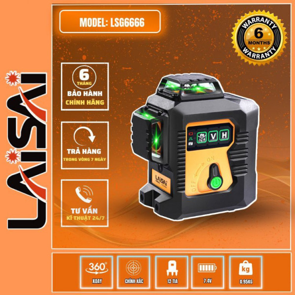Máy cân bằng laser LAISAI LSG6666 12 tia siêu sáng