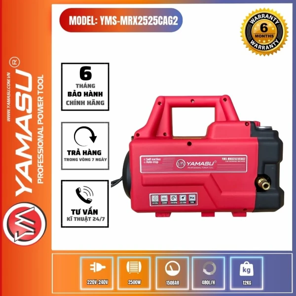 Máy xịt rửa xe công suất lớn 2500W YAMASU YMS-MRX2525CAG2