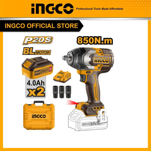 Máy siết buloong không chổi than pin INGCO CIWLI2085