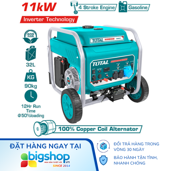 Máy phát điện dùng xăng biến tần 11kW TOTAL TP3120001