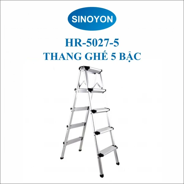 Thang nhôm chữ A siệu nhẹ từ 2 bậc đến 6 bậc SINOYON HR-5027-2