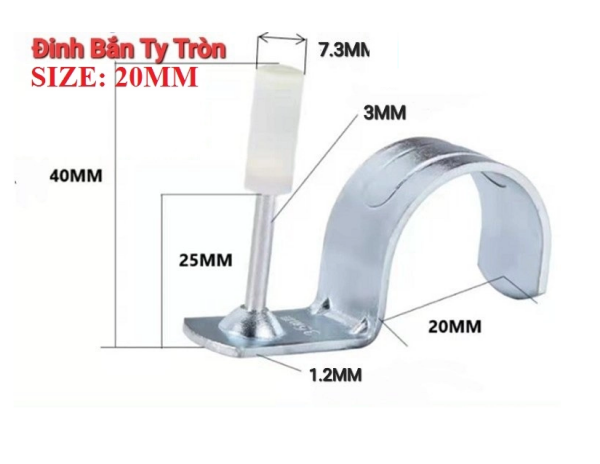 Hộp 100, 200 đinh hạt nổ dành cho súng bắn ty trần đủ loại, 7.3mm