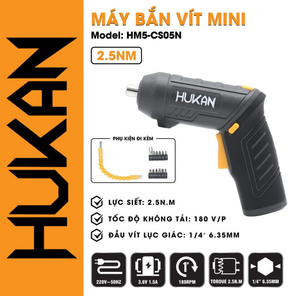 Máy Bắn Vít Mini Hukan – Máy Chuyên Vít Gập HM5-CS05N